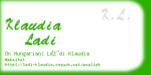 klaudia ladi business card